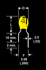 Radial Dipped Tantalum Capacitors Lead Spacing .200
